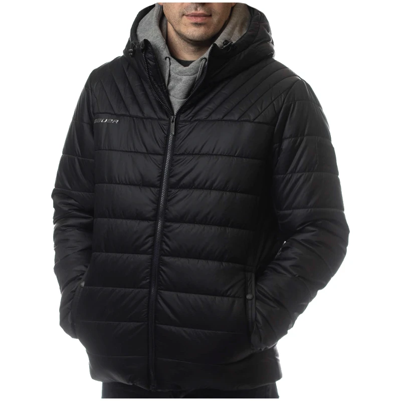 Bauer Supreme Hooded Puffer Black Jacket Bauer Supreme Hooded Puffer Black Jacket -Hockey Shop Bauer Supreme Hooded Puffer Jacket Black