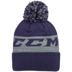 CCM Team Fleece Pom Knit Navy Beanie